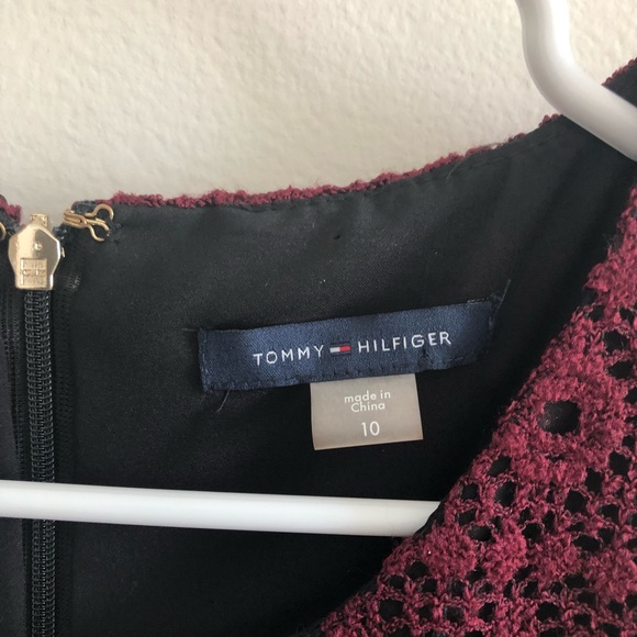 Tommy Hilfiger New Red Crochet Lace Overlay Dress - Picture 7 of 8